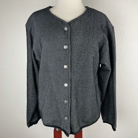 One World Button Down Cardigan Sweater Size M EUC - Picture 1 of 7